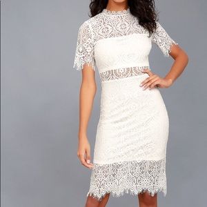 Lulus Remarkable White Lace Dress- size S